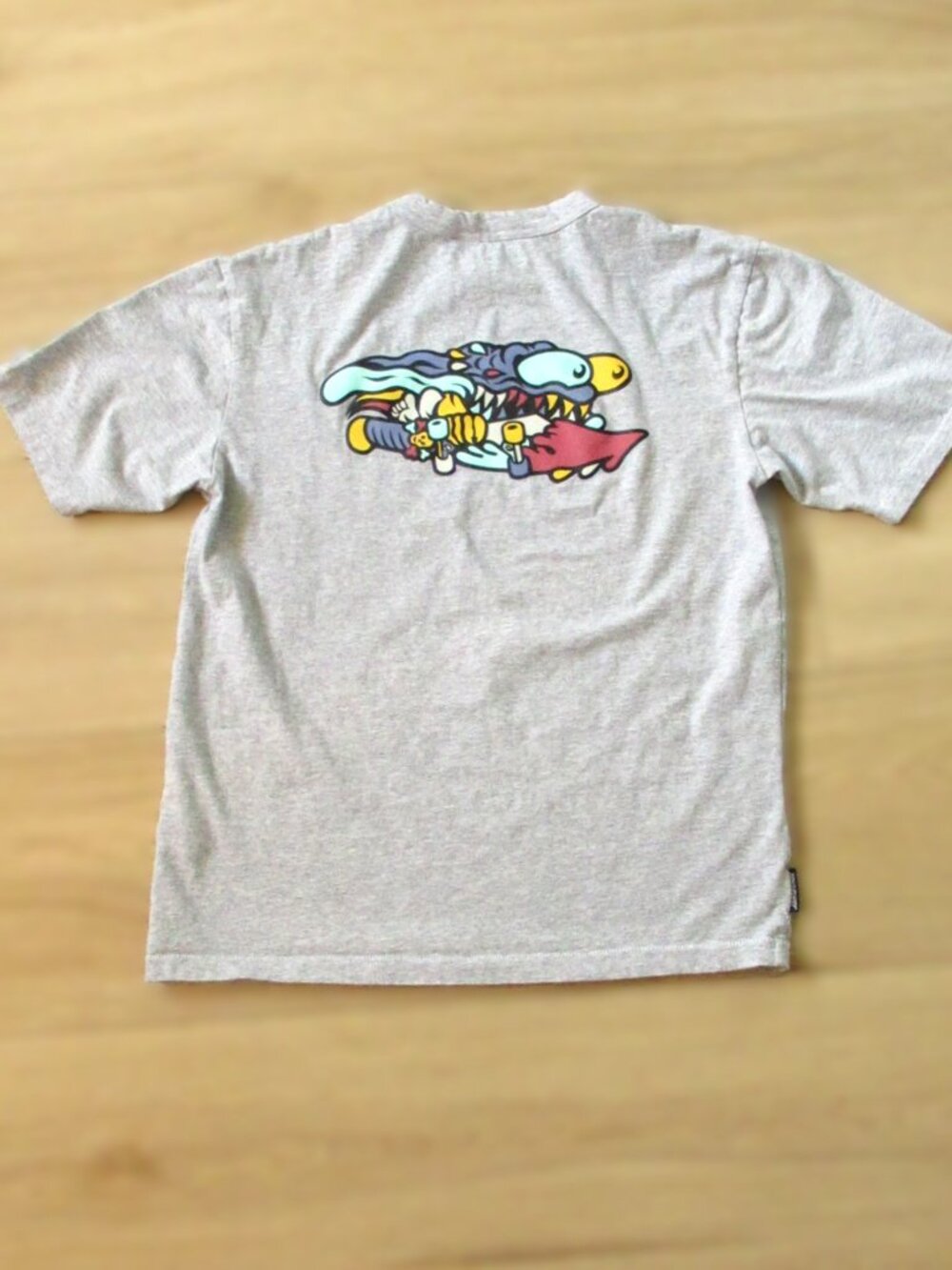 Santa Cruz Meek Slasher Fusion Tee Heather Gray Graphic Skate Shirt Mens Small